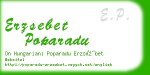 erzsebet poparadu business card